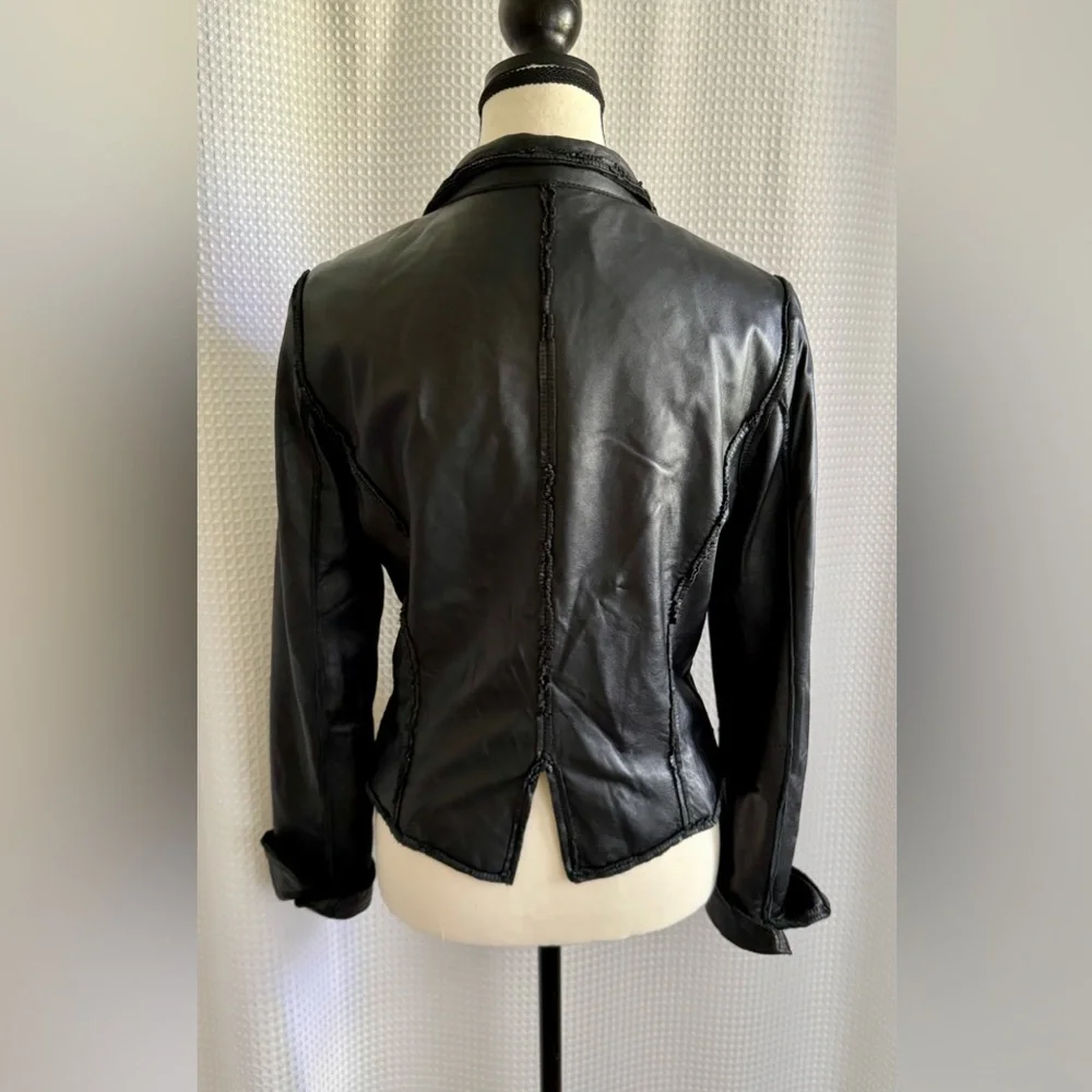 DANIER Y2K black leather Jacket size XS - Picture 14 of 15